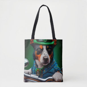 Tote Bag Blue Heeler Chien Conduite Vélo St. Patrick's Day
