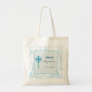 Tote Bag Blue Lace Boy Baptism