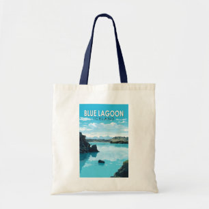 Tote Bag Blue Lagoon Islande Travel Art Vintage