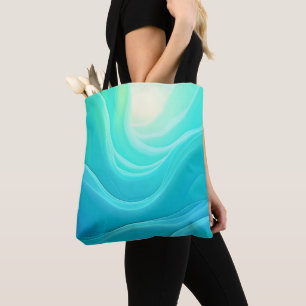 Tote Bag Blue Ocean Serenity Waves Abstrait Design