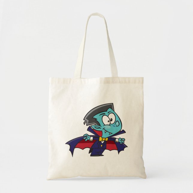 Tote Bag Blue Vampire Boy with Cape Cute Dracula (Devant)