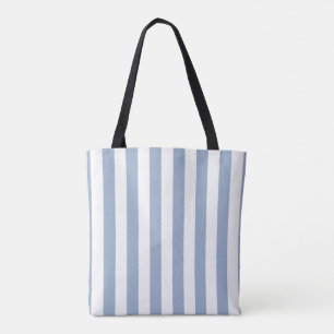 Tote Bag, Blue & White Stripe Vertical Bag