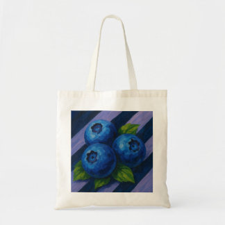 Tote Bag Blueberries avec des rayures de lavande douce et m