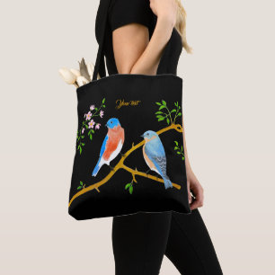Tote Bag Bluebirds noir