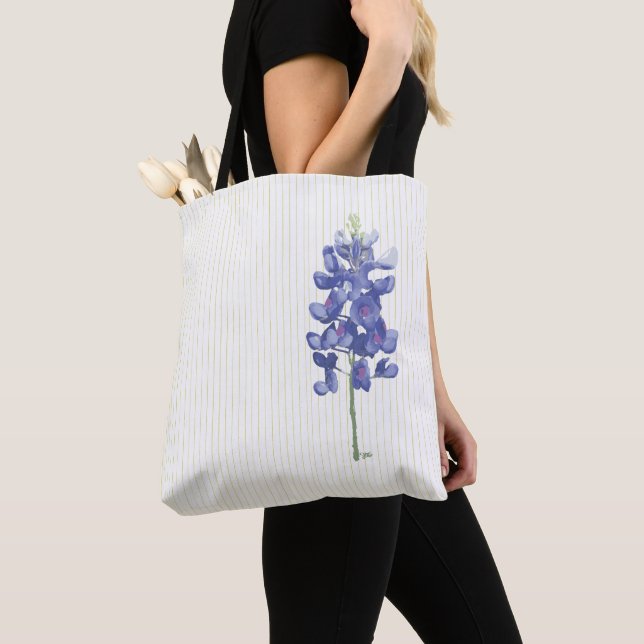 Tote Bag Bluebonnet, Bleu, Violet, Fleur sauvage (De près)