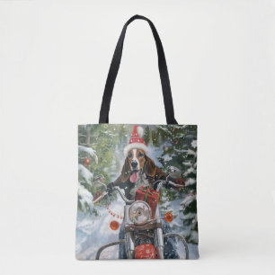 Tote Bag Bluetick Coonhound Dog équitation Motorcycle Noël