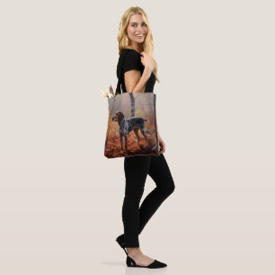Tote Bag Bluetick Coonhound en automne Leaves automne Inspi