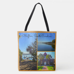 Tote Bag Bluffton South Carolina Lowcountry Collage