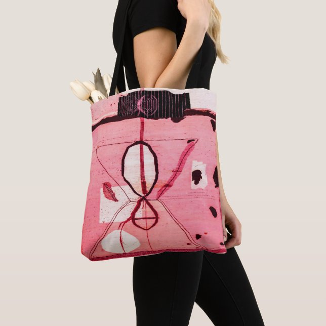 Tote Bag Blush Kilim : Art du patrimoine marocain rose (De près)