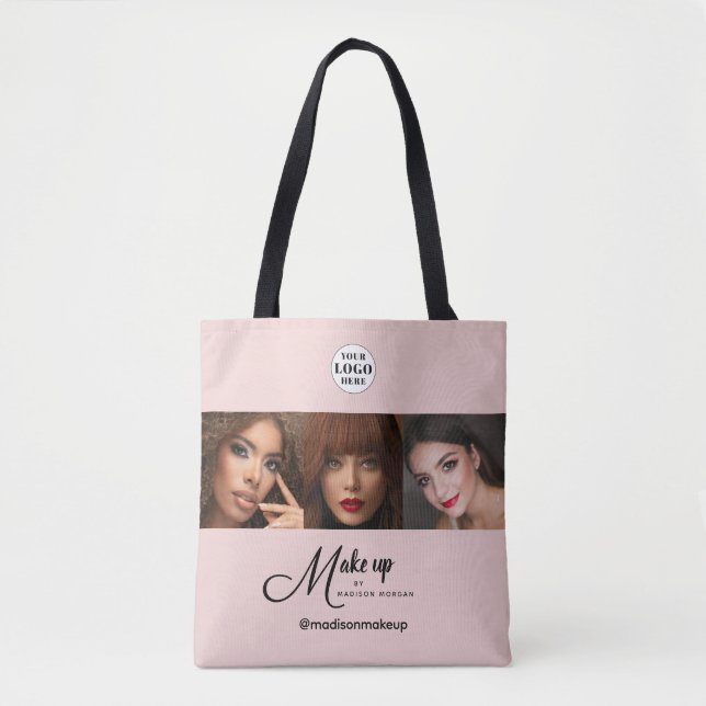 Tote Bag Blush Pink Script Logo Photo Makeup Studio (Devant)