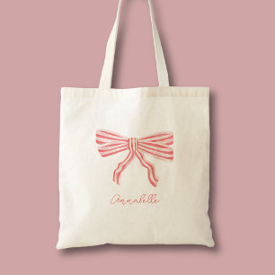 Tote Bag Blush rose esthétique Coquette & prénom