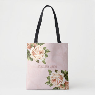 Tote Bag Blush Vintage Rose Maid of Honor