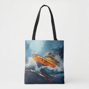 Tote Bag Boat Action Sport Peinture Art Décor Abstrait