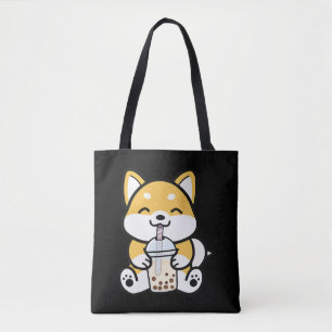 Tote Bag Boba Corgi, Corgi Boba, Boba Shiba, Shiba, Corgi