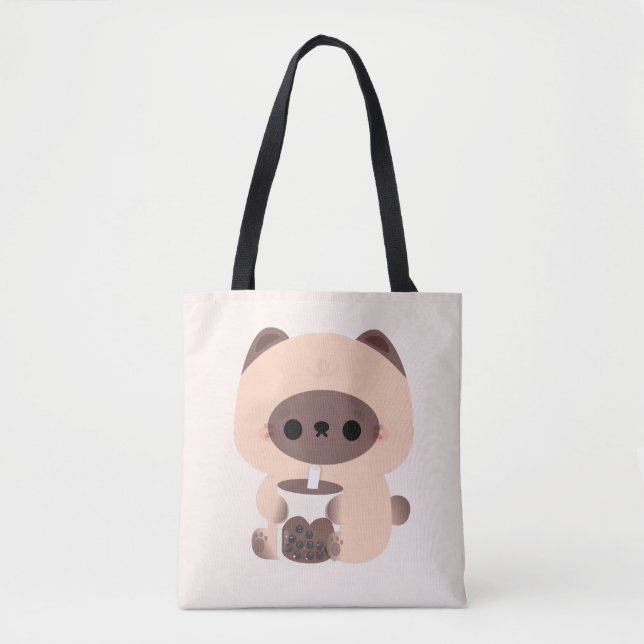 Tote Bag Boba Siamese Chat (Devant)