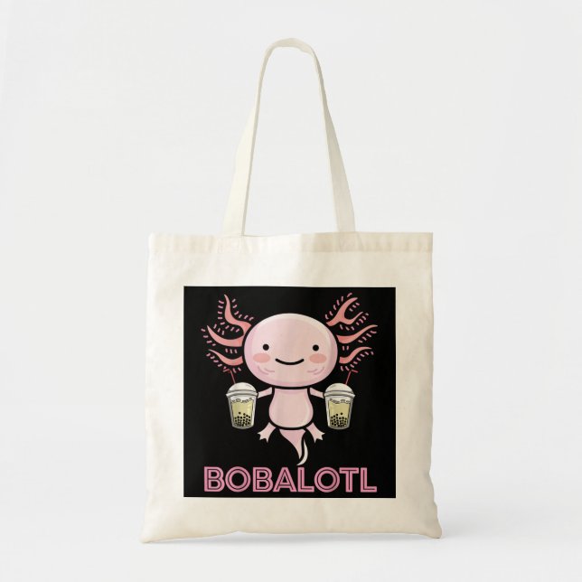 Tote Bag Bobalotl Axolotl Boba Tea (Devant)