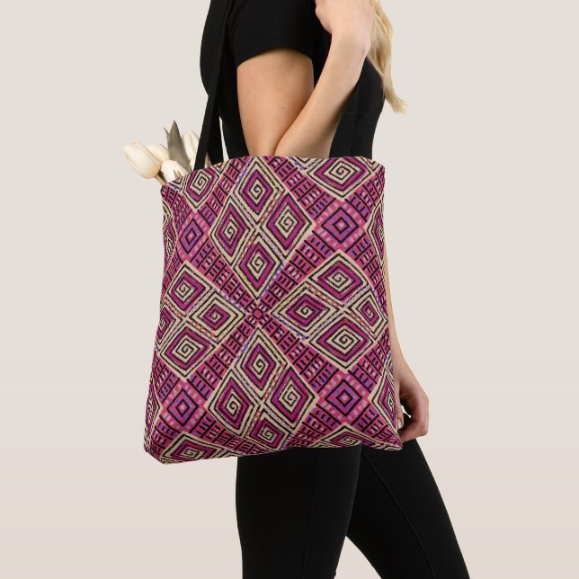 Tote Bag Boho africain | Tissu de boue inspiré (De près)