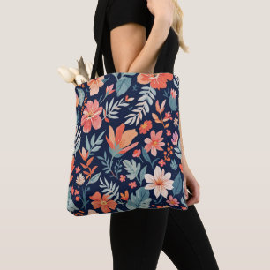 Tote Bag Boho Garden Whimsy - Toile Florale Tropicale Fourr