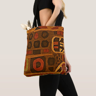 Tote Bag Boho Orange et Marron