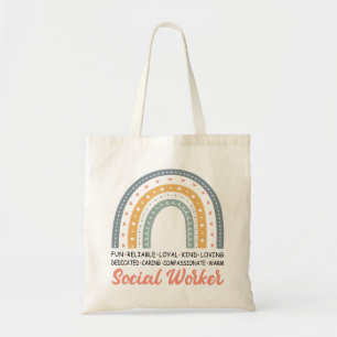 Tote Bag Boho Rainbow Social Worker