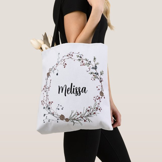 Tote Bag Boho rustique de l'hiver fleur sauvage fleur (Créateur téléchargé)