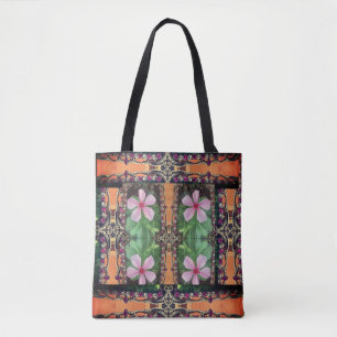 Tote Bag Boho Vibrant Digital 3D Floral Élégance élégant