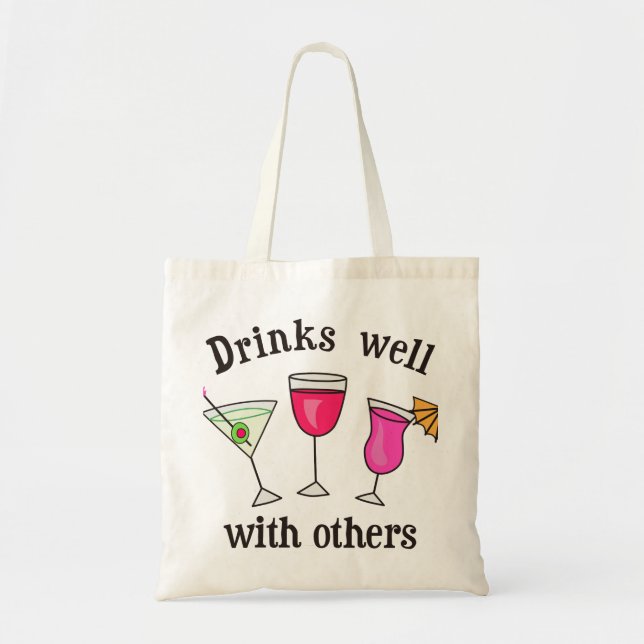 Tote Bag Boire Bien Avec Les Autres (Devant)