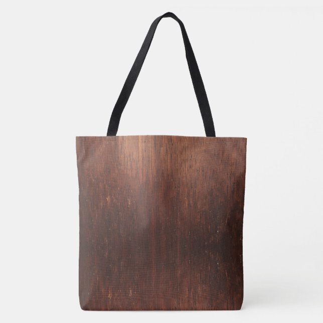 Tote Bag Bois de Faux de brun foncé (Devant)
