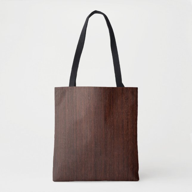 Tote Bag Bois de marron foncé clair lisse (Devant)