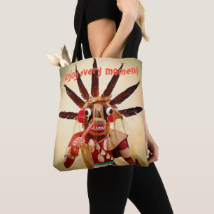 Tote Bag Bois Kachina Poupée Drôle Visage Drôle Profitez Ch
