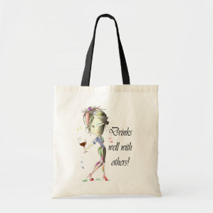 Tote Bag Boissons bien avec d'autres, art drôle de vin