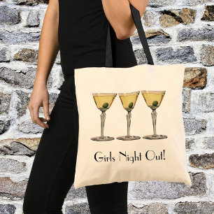 Tote Bag Boissons Vintage Drinks, Martini Olive Cocktail