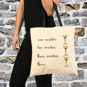 Tote Bag Boissons Vintage Drinks, Martini Olive Cocktail