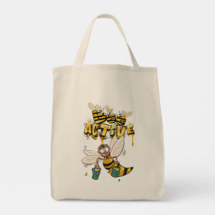 Tote Bag bolsa de tela con abejas graciosas