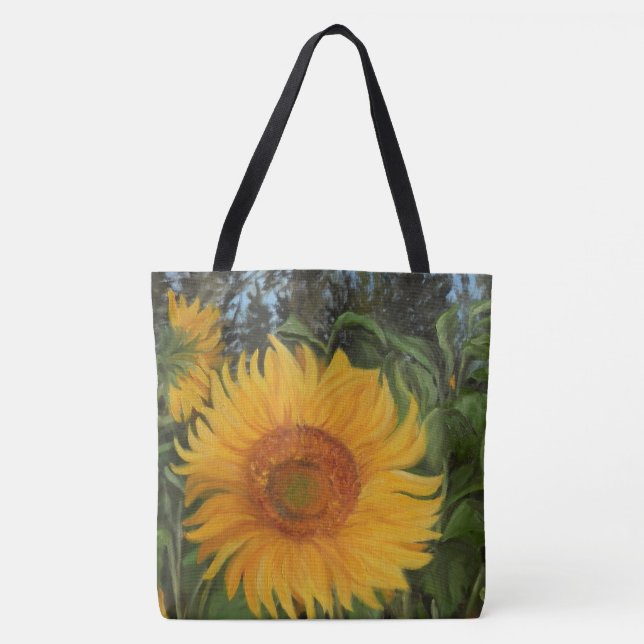 Tote Bag Bolsa de tela con girasol enorme (Devant)
