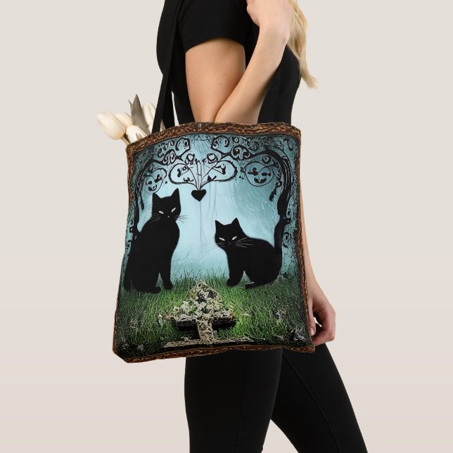 Tote Bag  "Bolsa Elegante Black Cat: La Armonía   (De près)