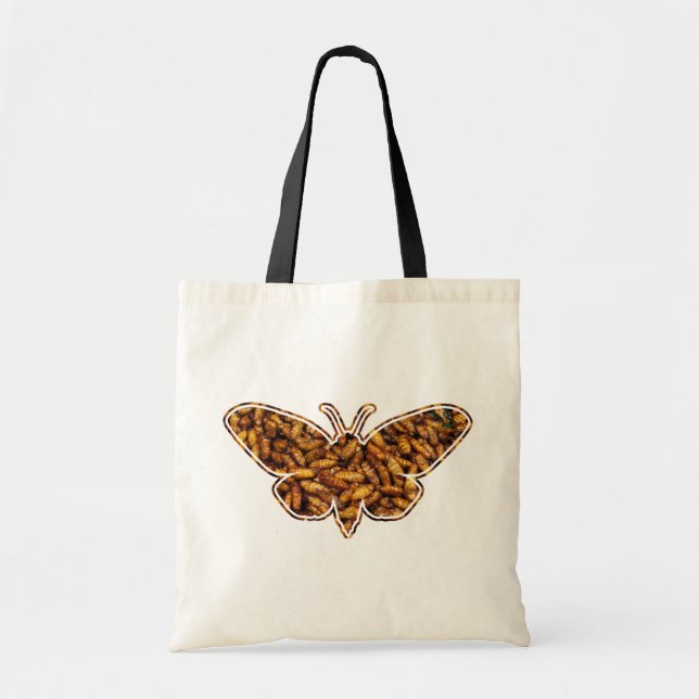 Tote Bag Bombyx Mori Silk Moth Cycle de vie Silhouette (Devant)