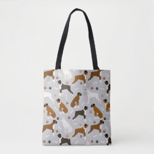 Tote Bag Bones et pattes de chien de boxe