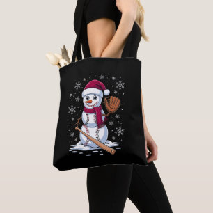 Tote Bag Bonhomme de neige de baseball Chapeau de Santa Gan
