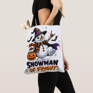 Tote Bag Bonhomme de neige d'Halloween effrayant