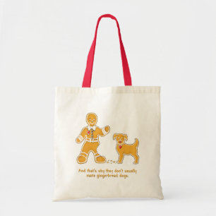 Tote Bag Bonhomme en pain d'épice et chien drôles pour No