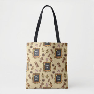 Tote Bag Bonjour Automne - Feuilles d'automne Motif pour la