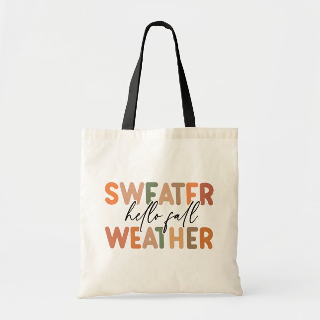 Tote Bag Bonjour automne | Météo du sucre (Devant)