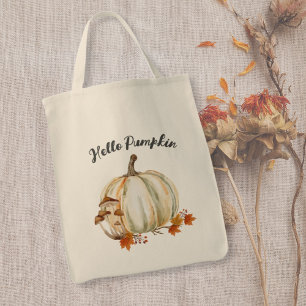 Tote Bag Bonjour Citrouille Champignons Cosy Feuilles d'aut