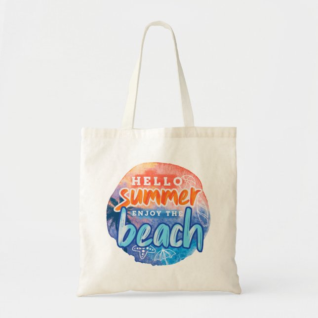 Tote Bag Bonjour Été Profitez De La Plage (Devant)