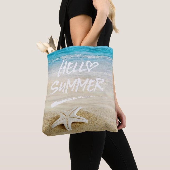 Tote Bag Bonjour étoiles de mer de plage de soleil d'été (De près)