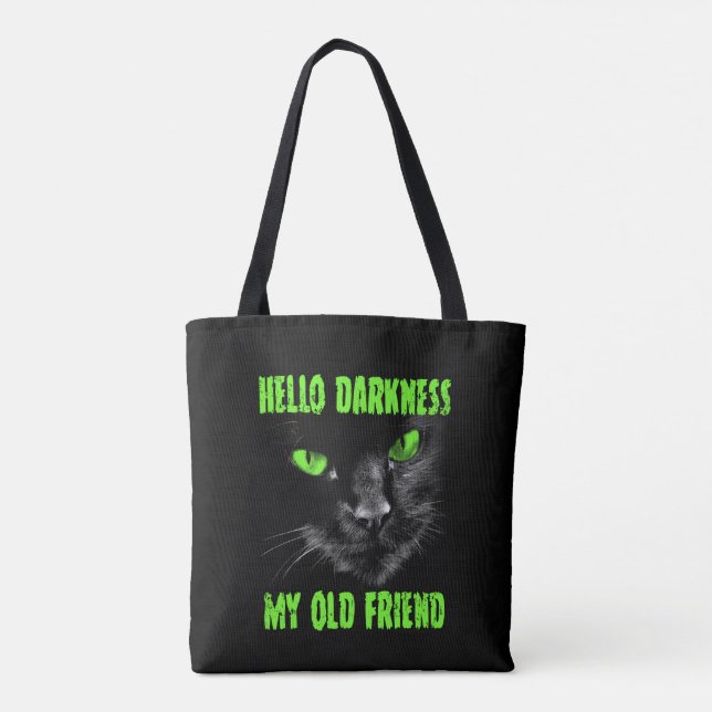 Tote Bag Bonjour Ténèbres Mon Vieux Ami : Yeux verts (Dos)
