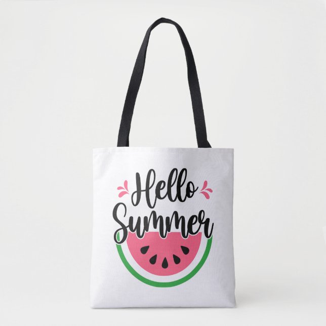 Tote Bag Bonjour Watermelon été (Devant)