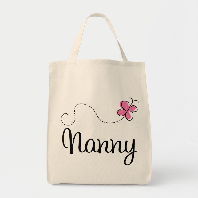 Tote Bag Bonne d'enfants rose mignonne de papillon (Devant)