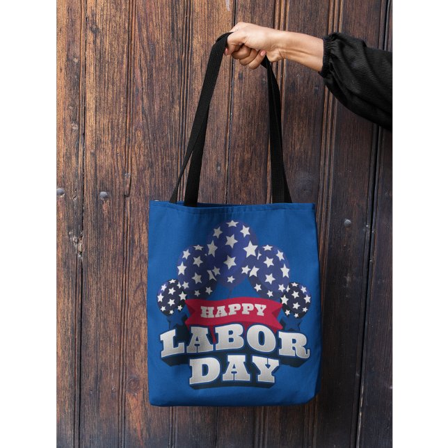 Tote Bag Bonne Fête du Travail Étoiles patriotiques (Créateur téléchargé)